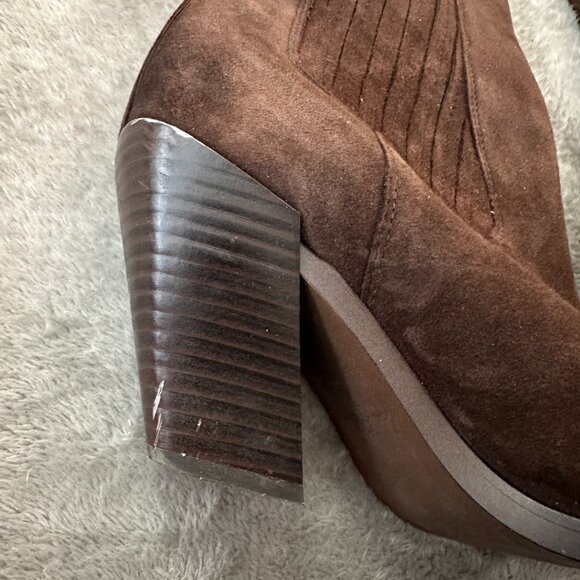 Sam Edelman Mandey Brown Suede Boots Women's 7.5 Western Cowboy Leather - Picture 2 of 6